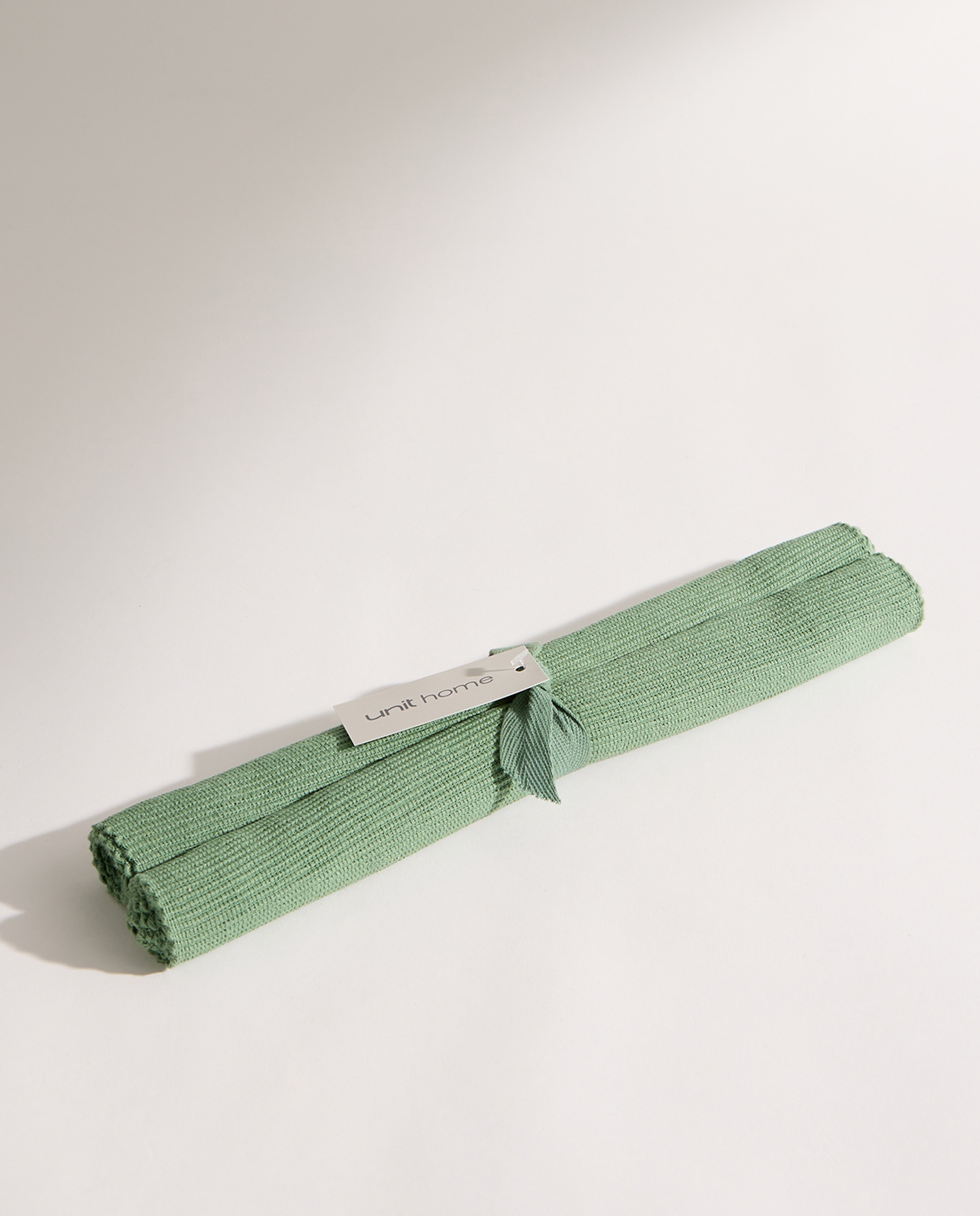 Set 2 manteles individuales algodón Rib Verde-4