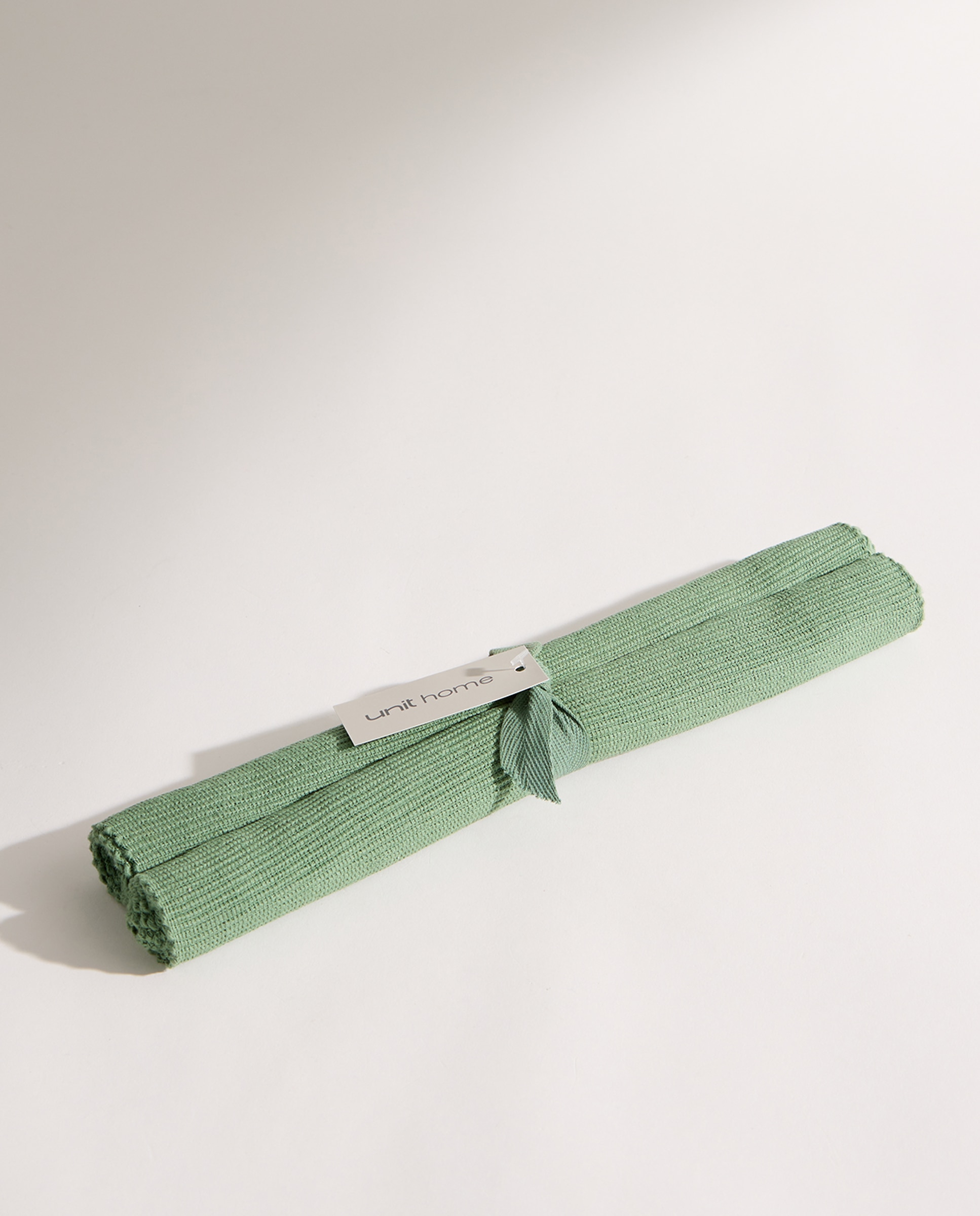 Set 2 manteles individuales algodón Rib Verde-5