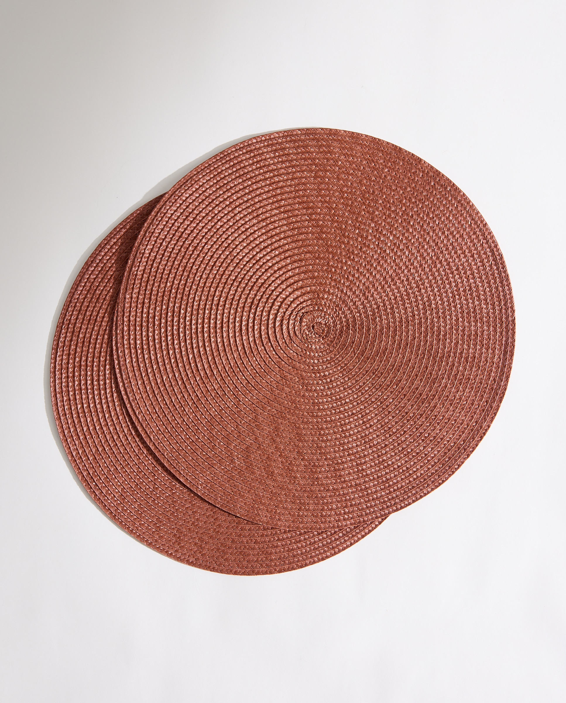 Set 2 manteles individuales redondos PVC Disco Terracota-2