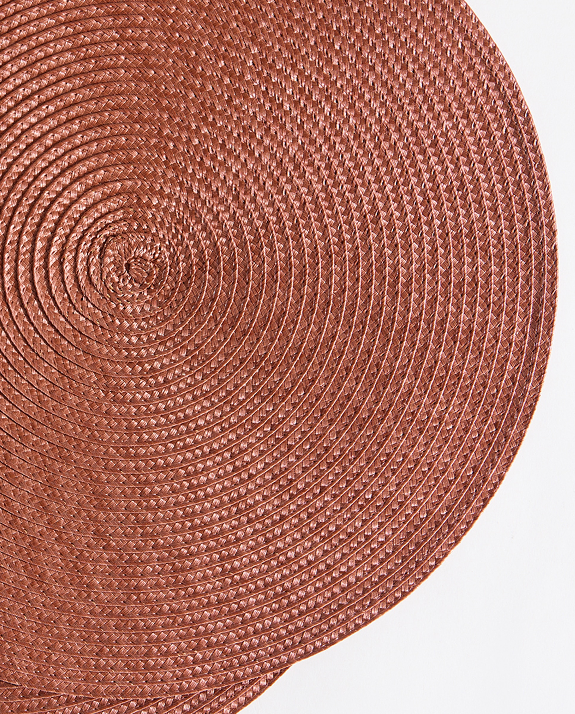Set 2 manteles individuales redondos PVC Disco Terracota-3