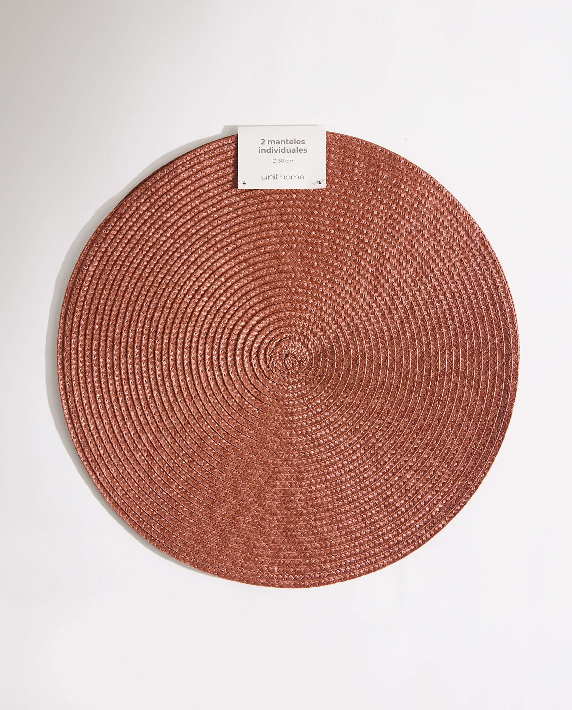Set 2 manteles individuales redondos PVC Disco Terracota-4