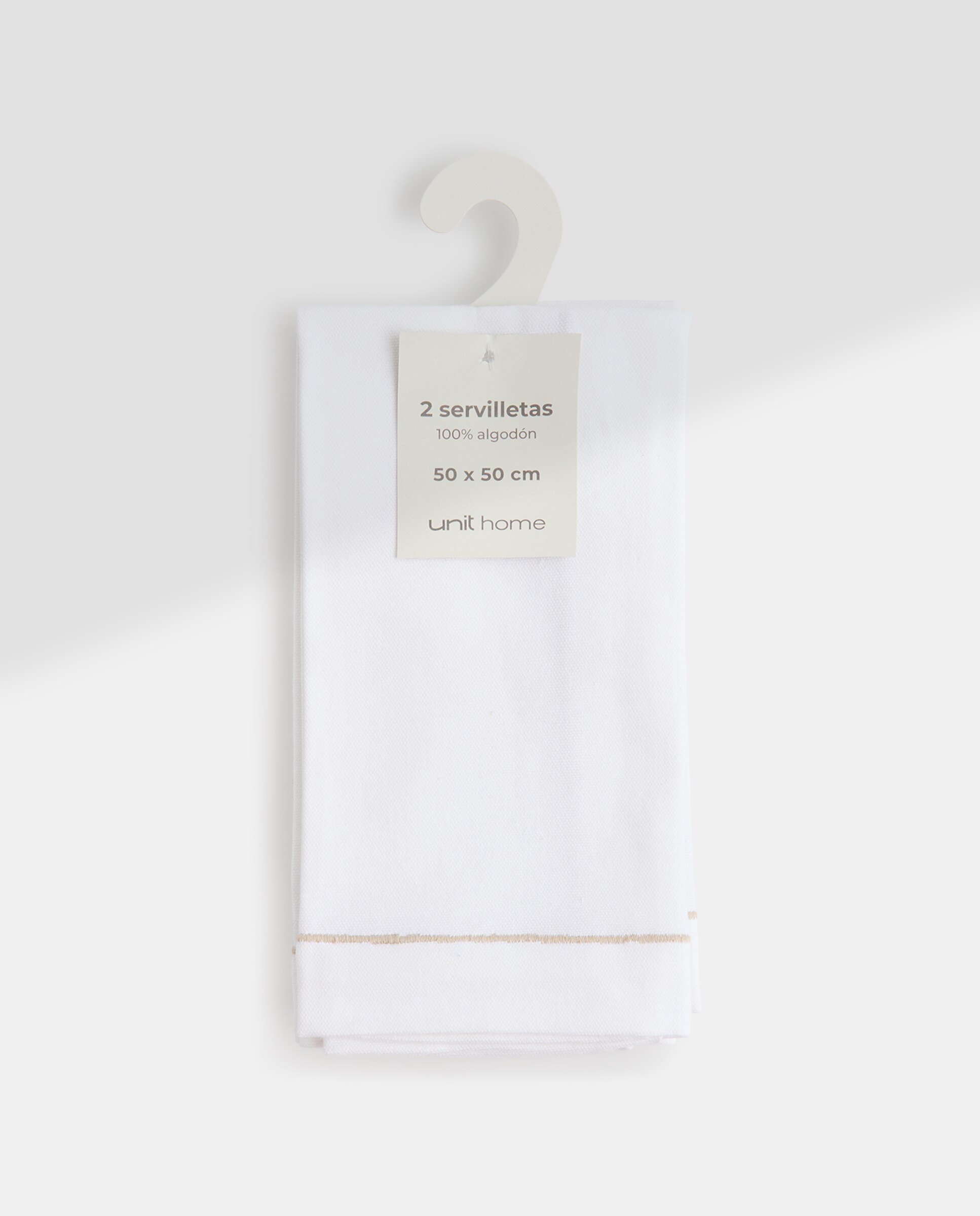 Set 2 servilletas algodón Festón Beige-5