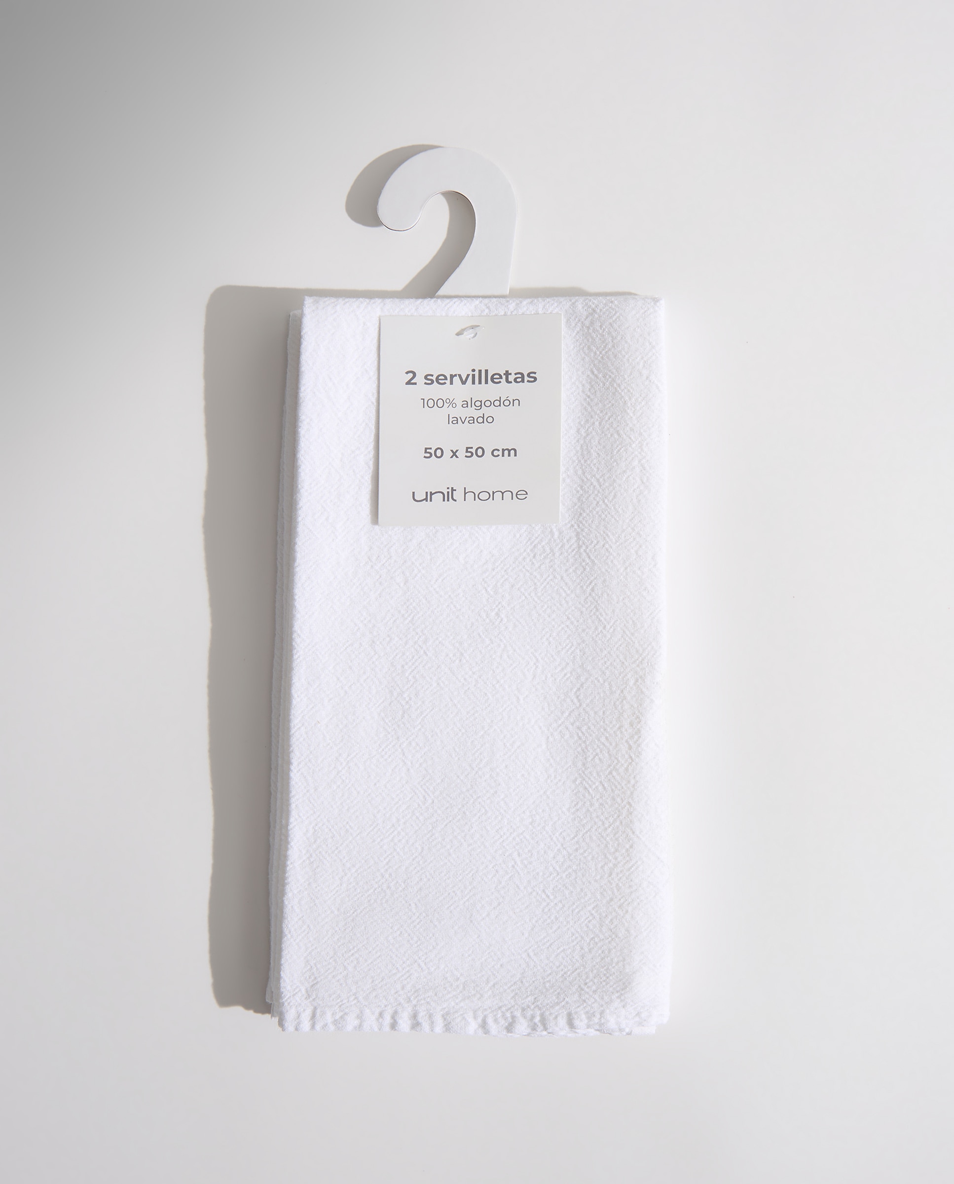 Set 2 servilletas Algodón Lavado Blanco-5