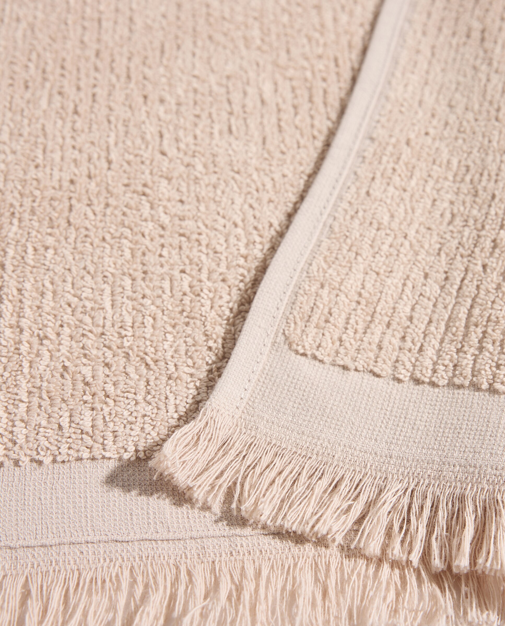 Toalla de baño algodón Canalé Beige-4