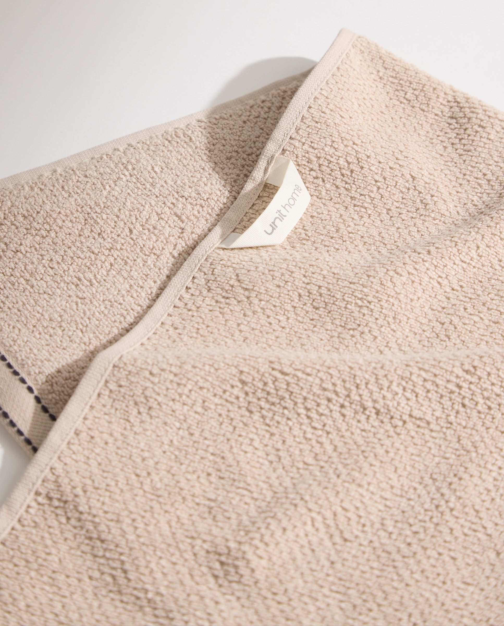 Toalla de baño algodón Pespunte Beige-3