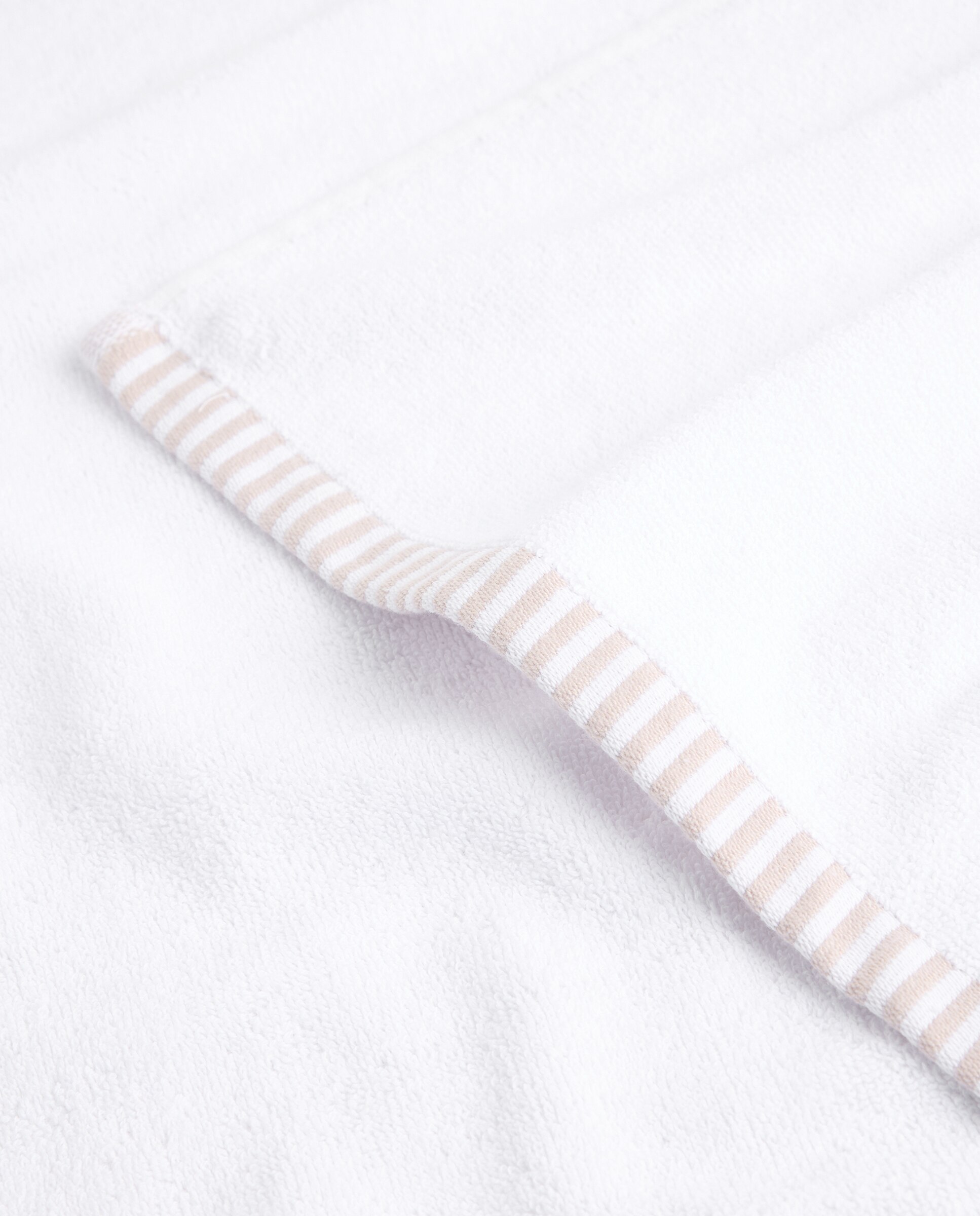 Toalla de baño algodón cenefa Rayas beige Beige-4
