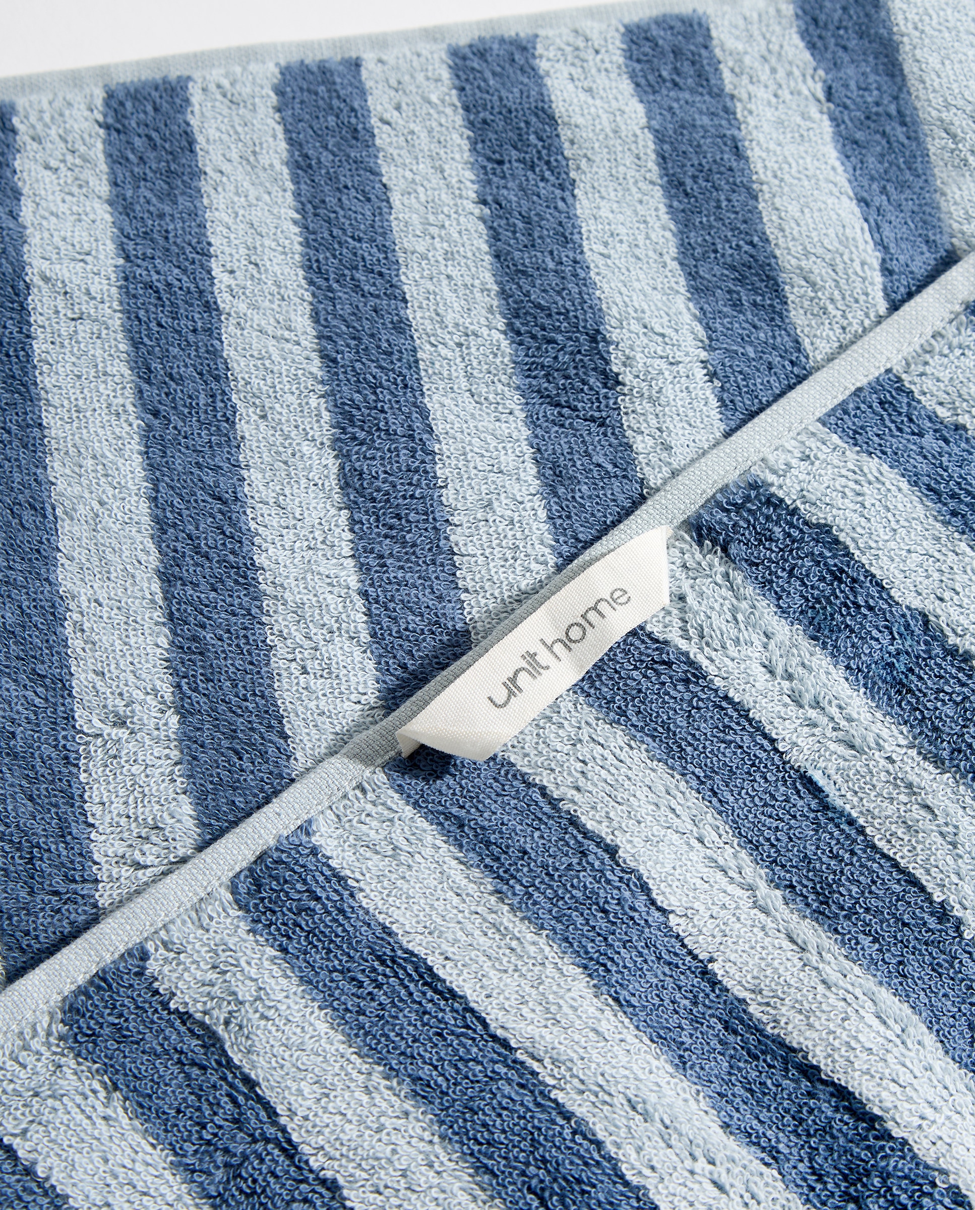 Toalla de baño infantil algodón Rayas Bicolor Azul-3