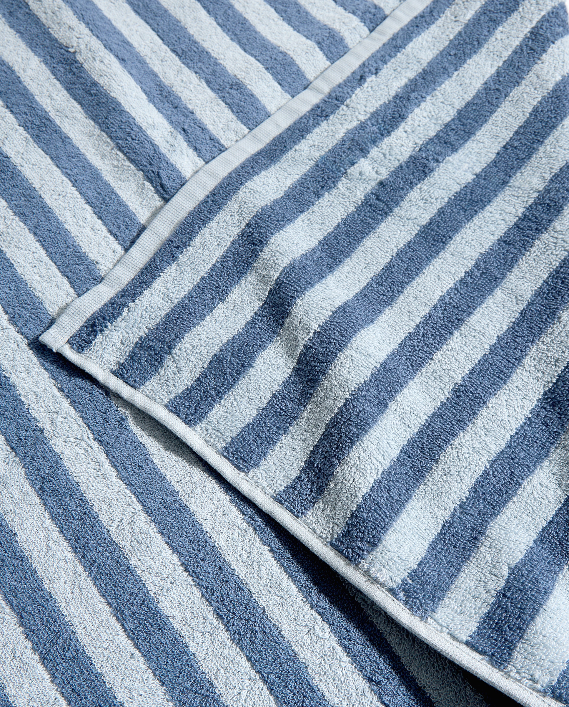 Toalla de baño infantil algodón Rayas Bicolor Azul-4
