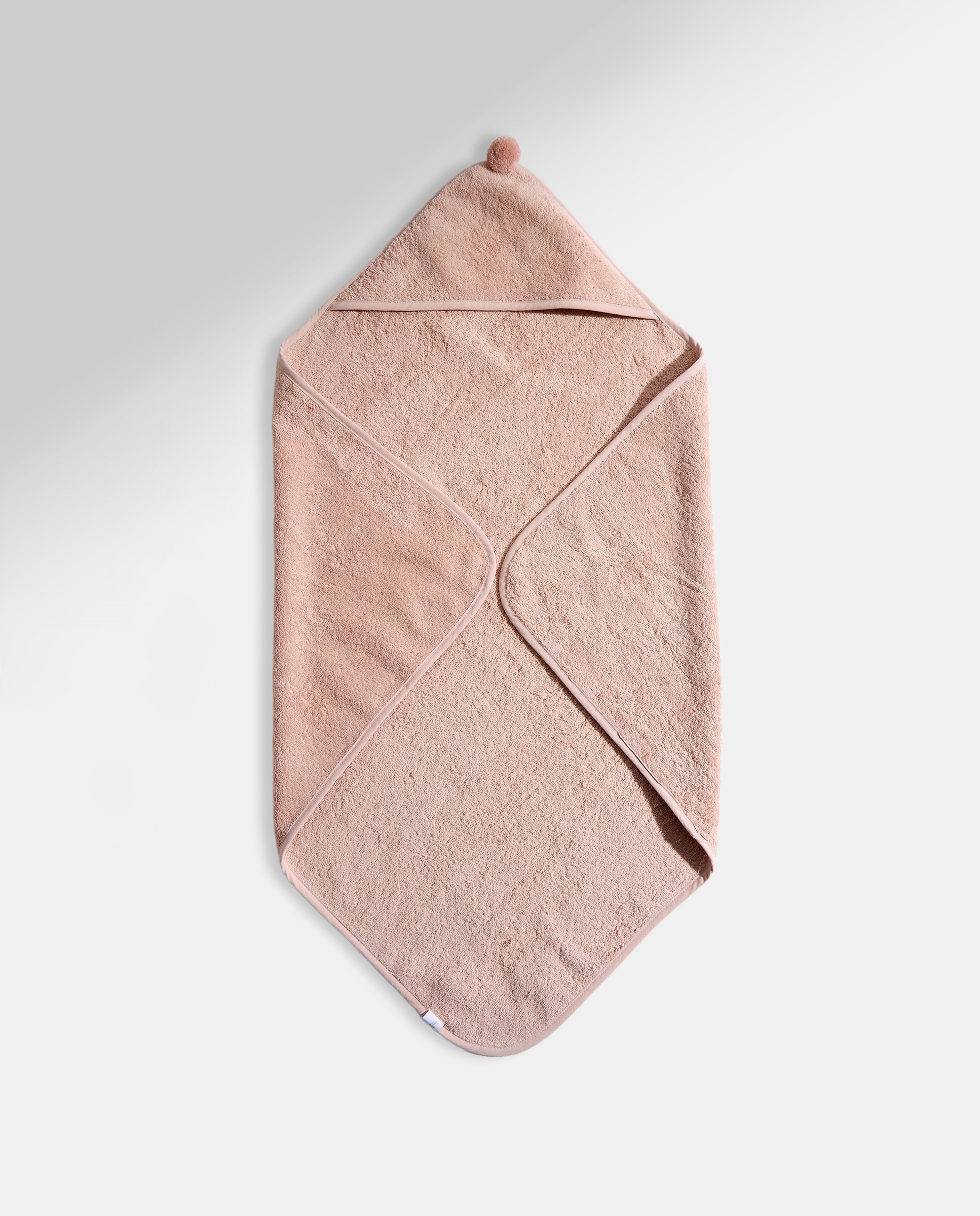 Capa de baño infantil algodón Pompón Rosa-2