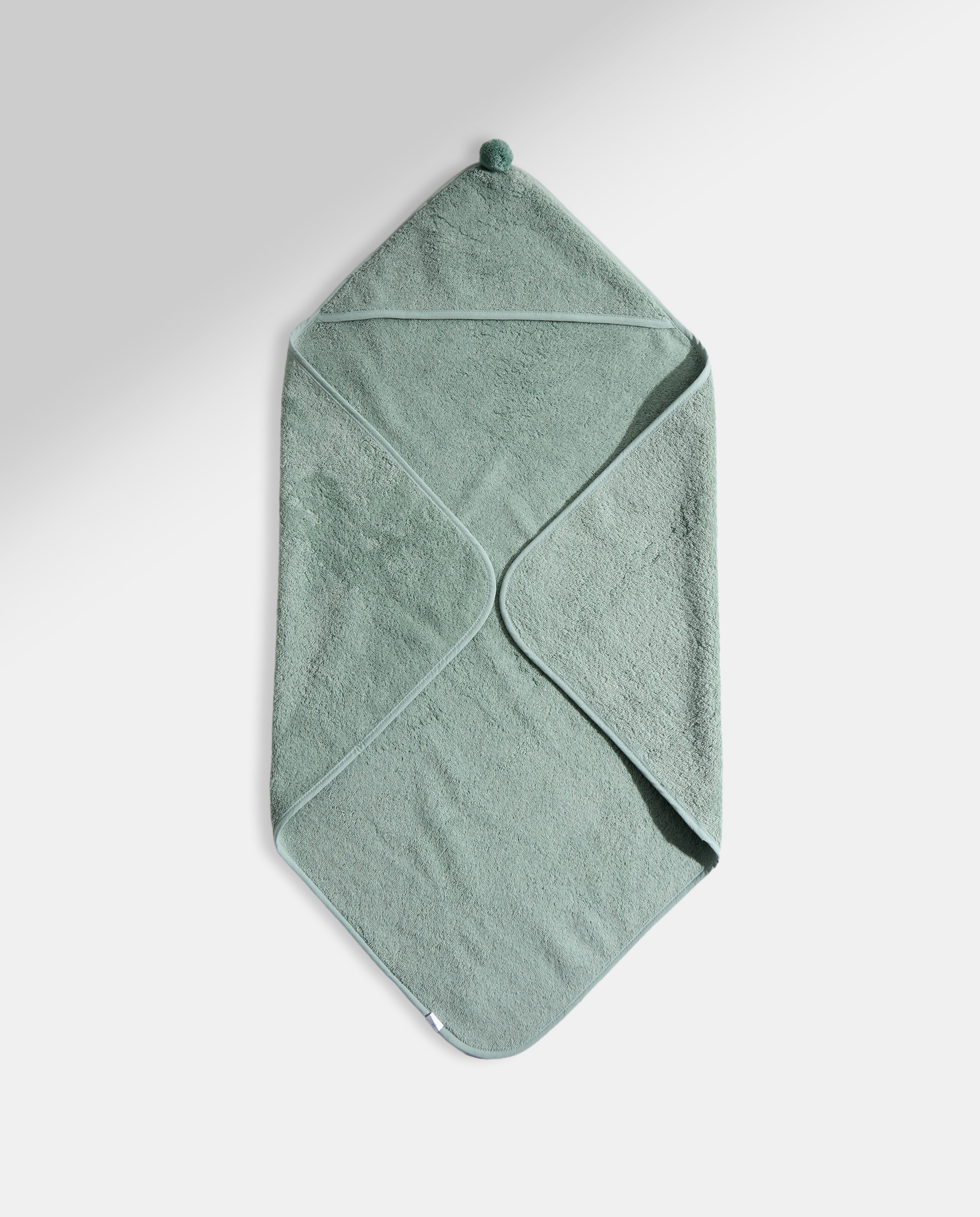 Capa de baño infantil algodón Pompón Verde-2