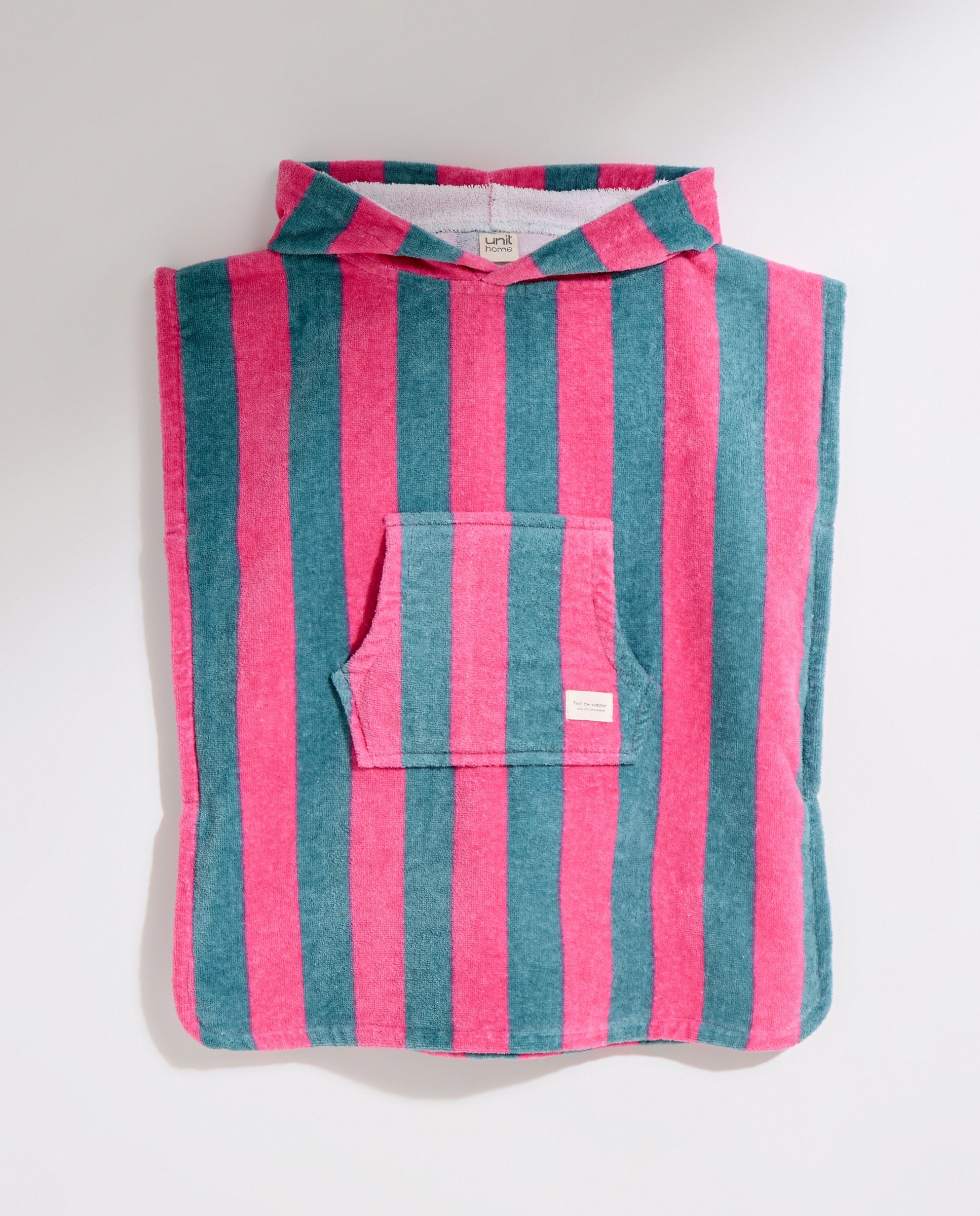 Poncho de playa infantil Rayas Rosa-2