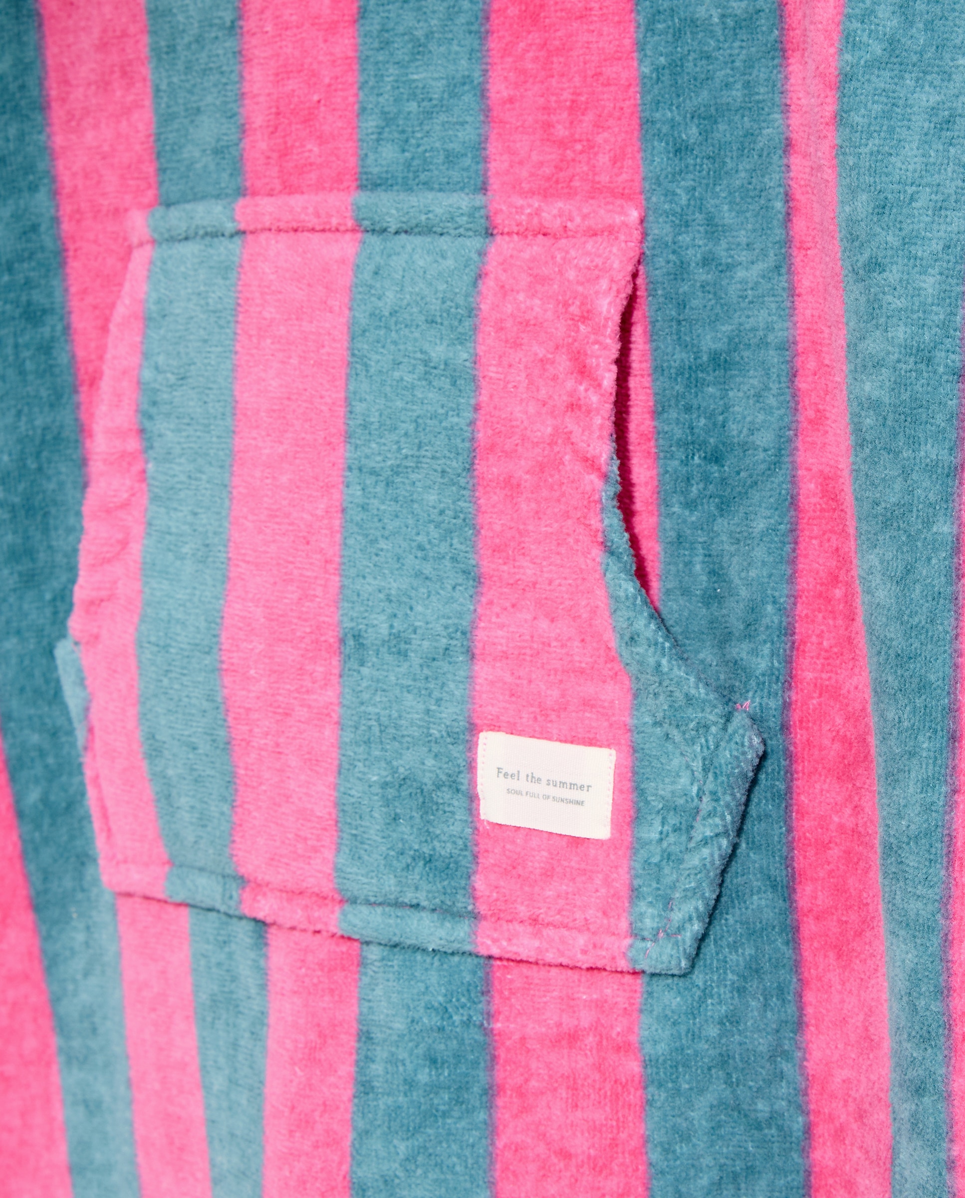 Poncho de playa infantil Rayas Rosa-3
