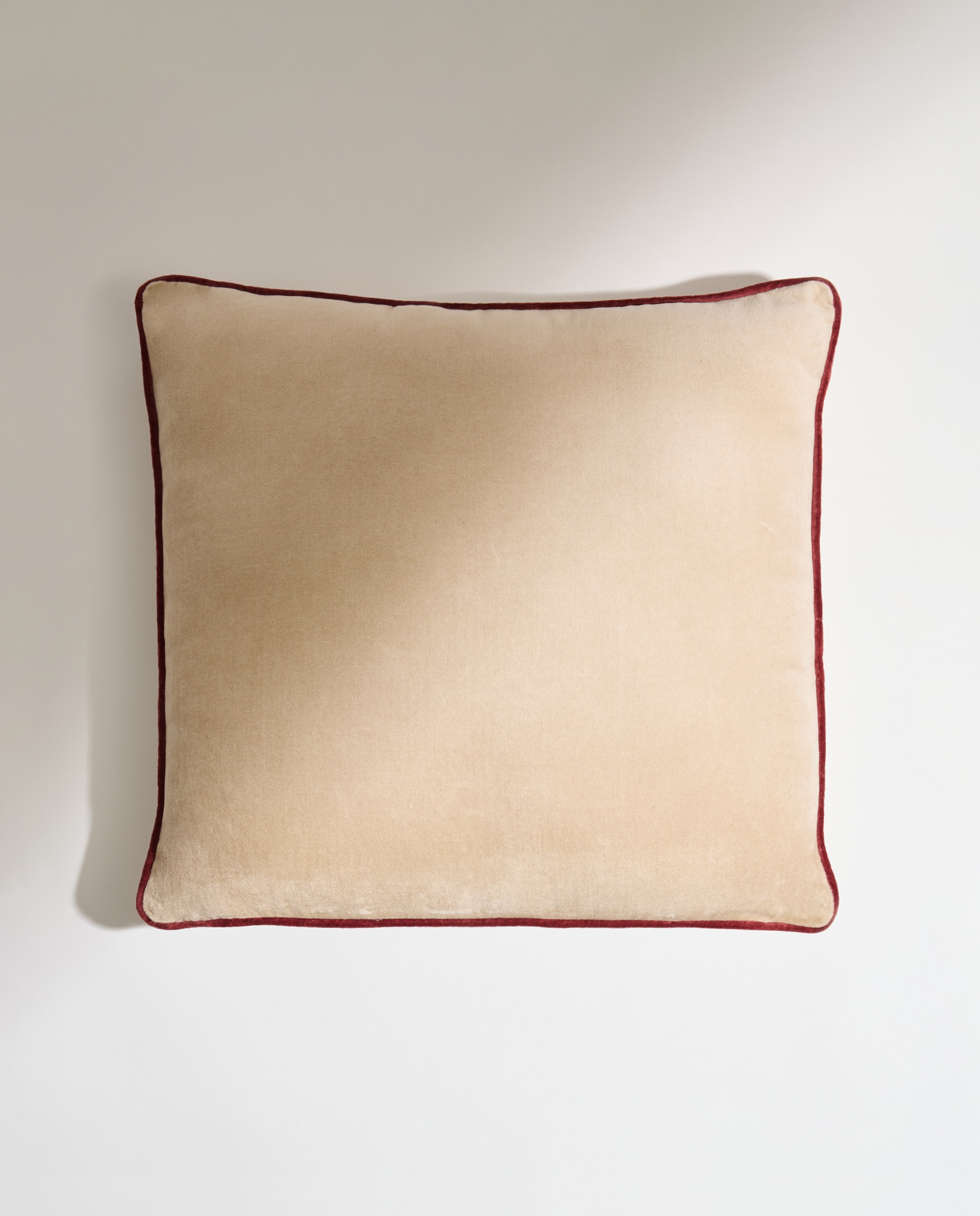 Cojín decorativo terciopelo beige Beige-2
