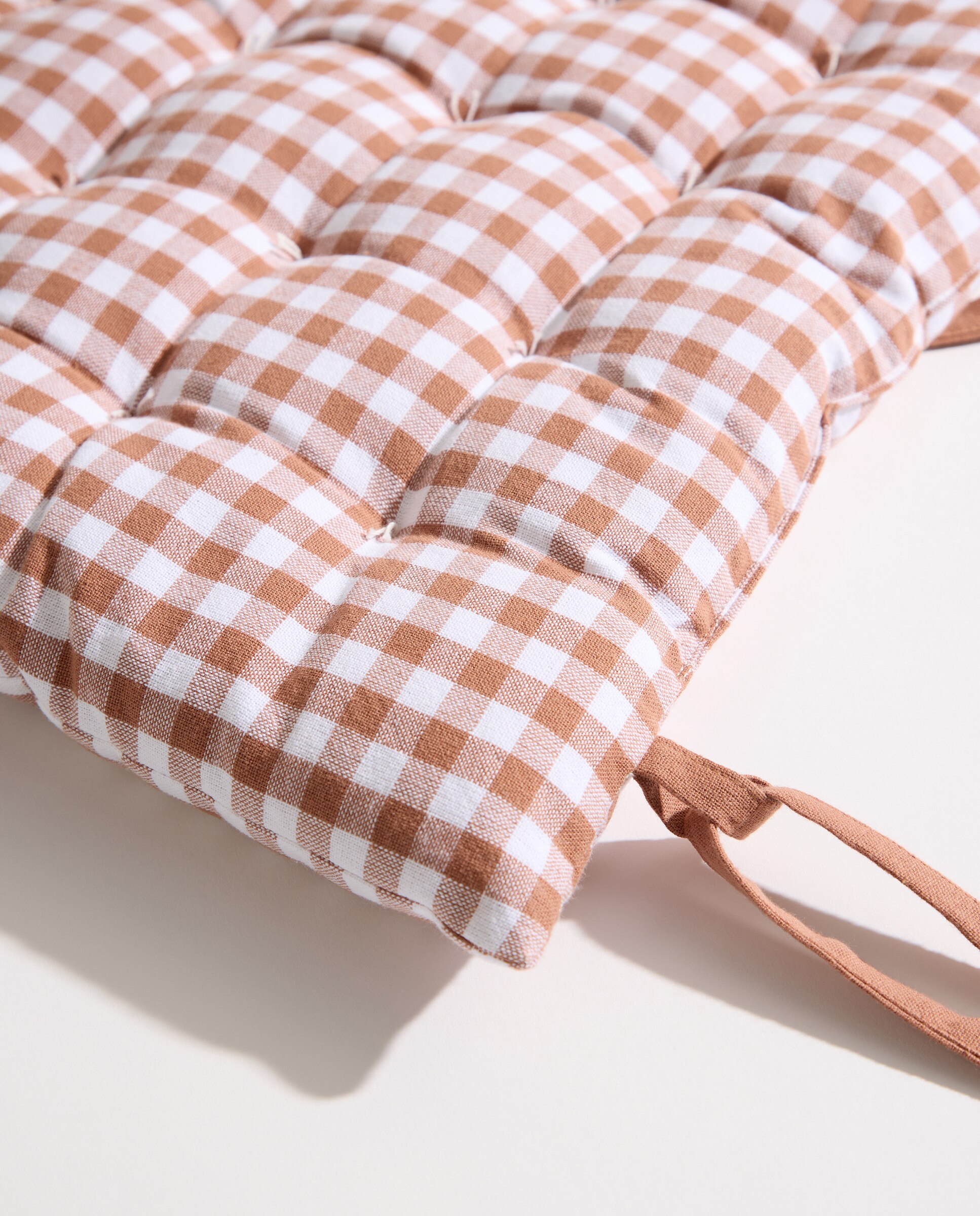 Cojín para silla vichy terracota Terracota-3