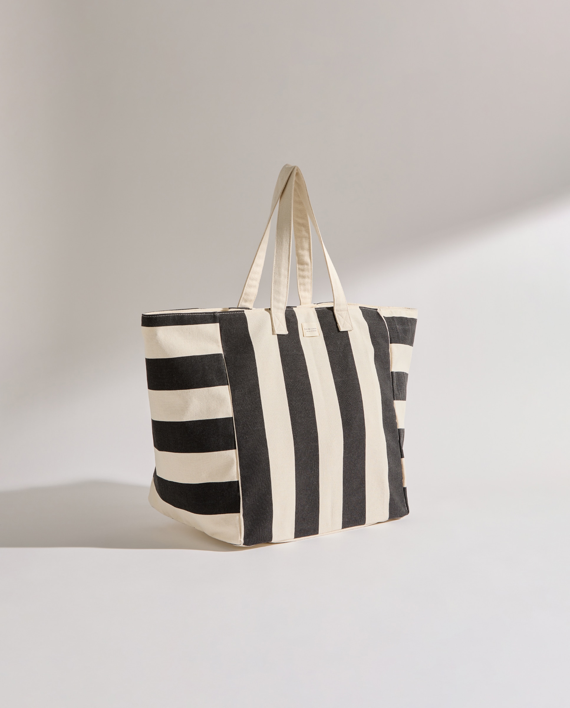 Bolsa de playa Rayas Negro-3