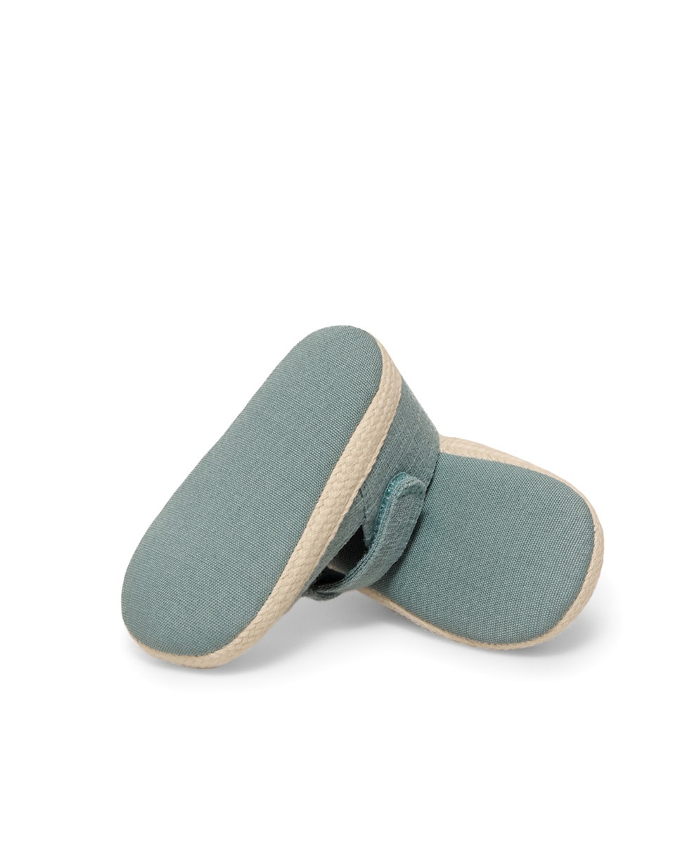 Sapatilhas em Tecido Liso Azul-6