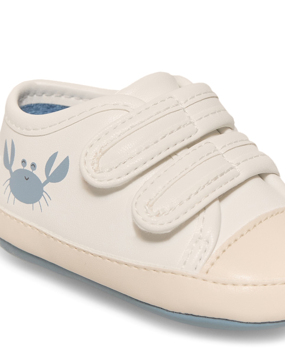 Botas de Tricot Tipo Sapatilhas com Velcro Sfera Branco-4