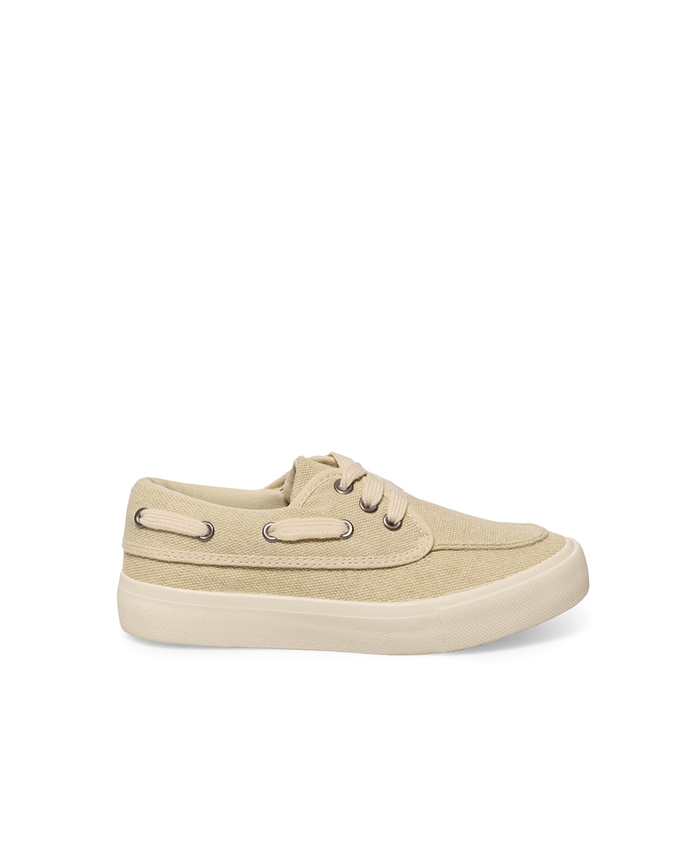 Sapatilhas Mocassins em Lona Sfera Bege-2