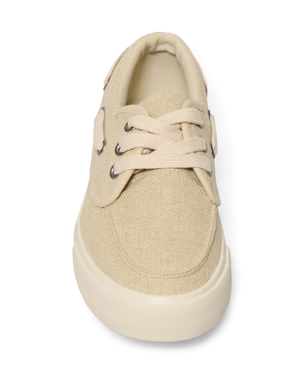 Sapatilhas Mocassins em Lona Sfera Bege-3