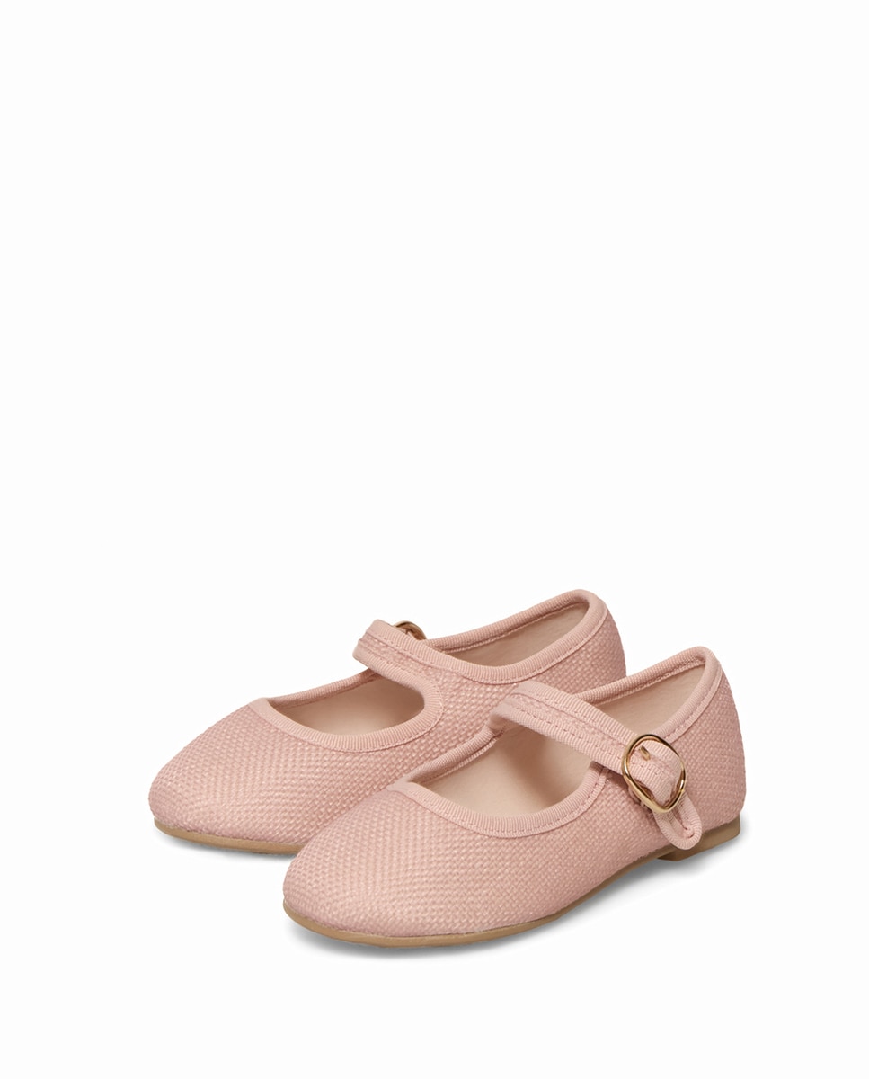 Sapatos de Presilha em Ráfia Rosa-3