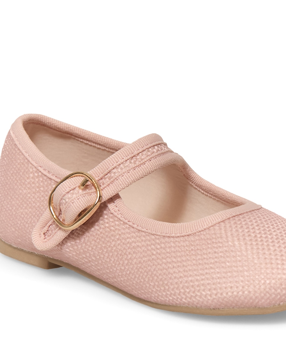 Sapatos de Presilha em Ráfia Rosa-4