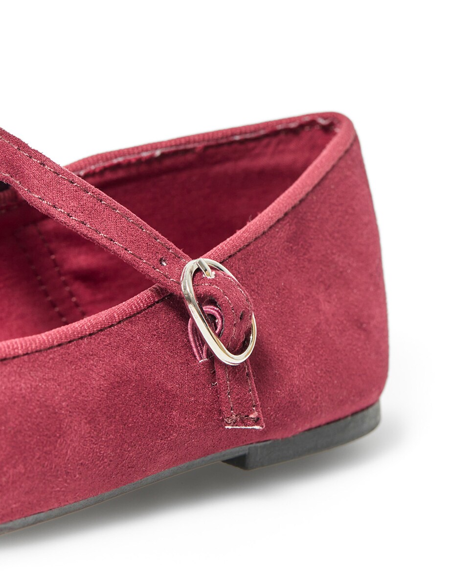 Sapatos de Presilha Básicos Bordeaux-4