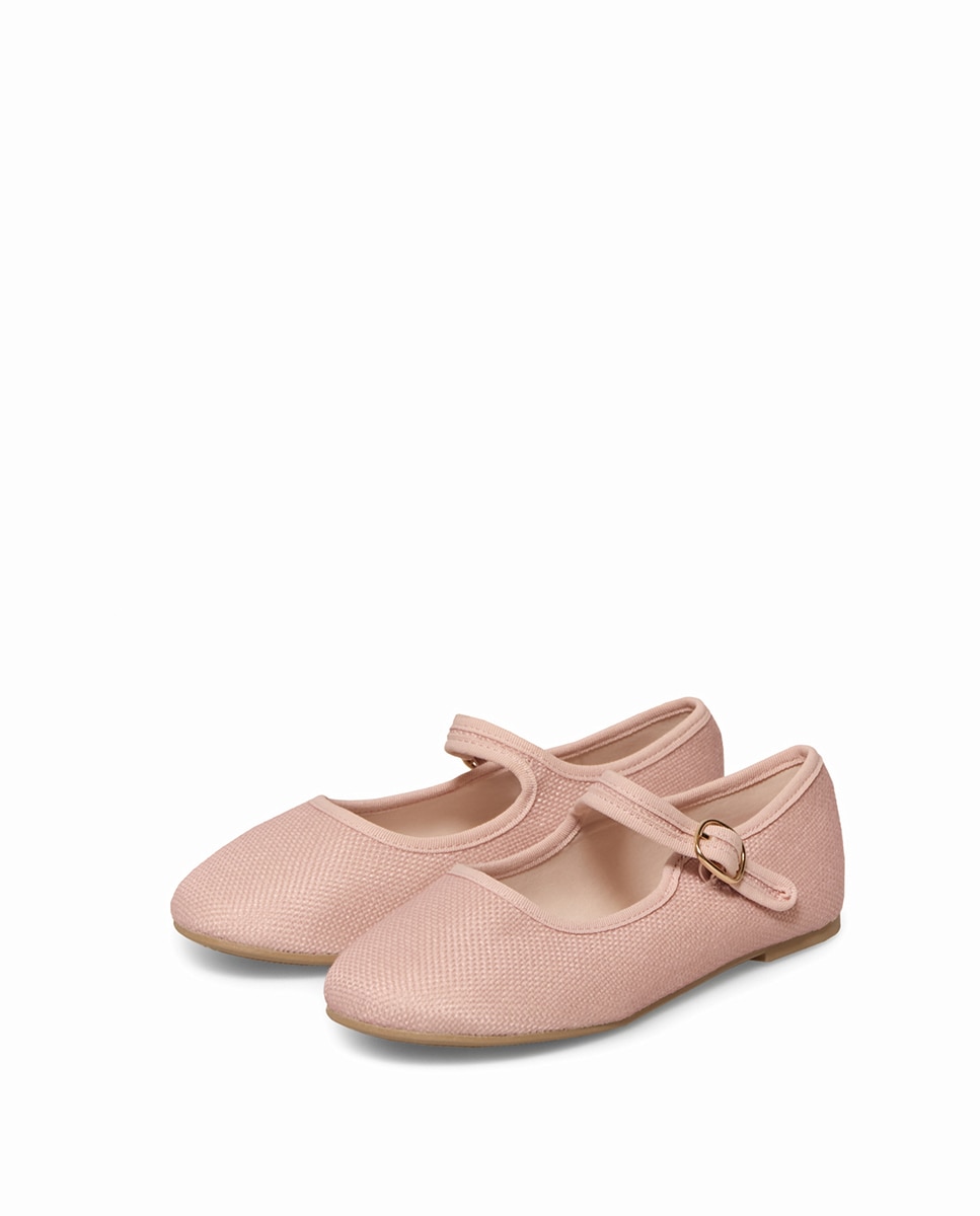 Sapatos de Presilha em Ráfia Sfera Rosa-3