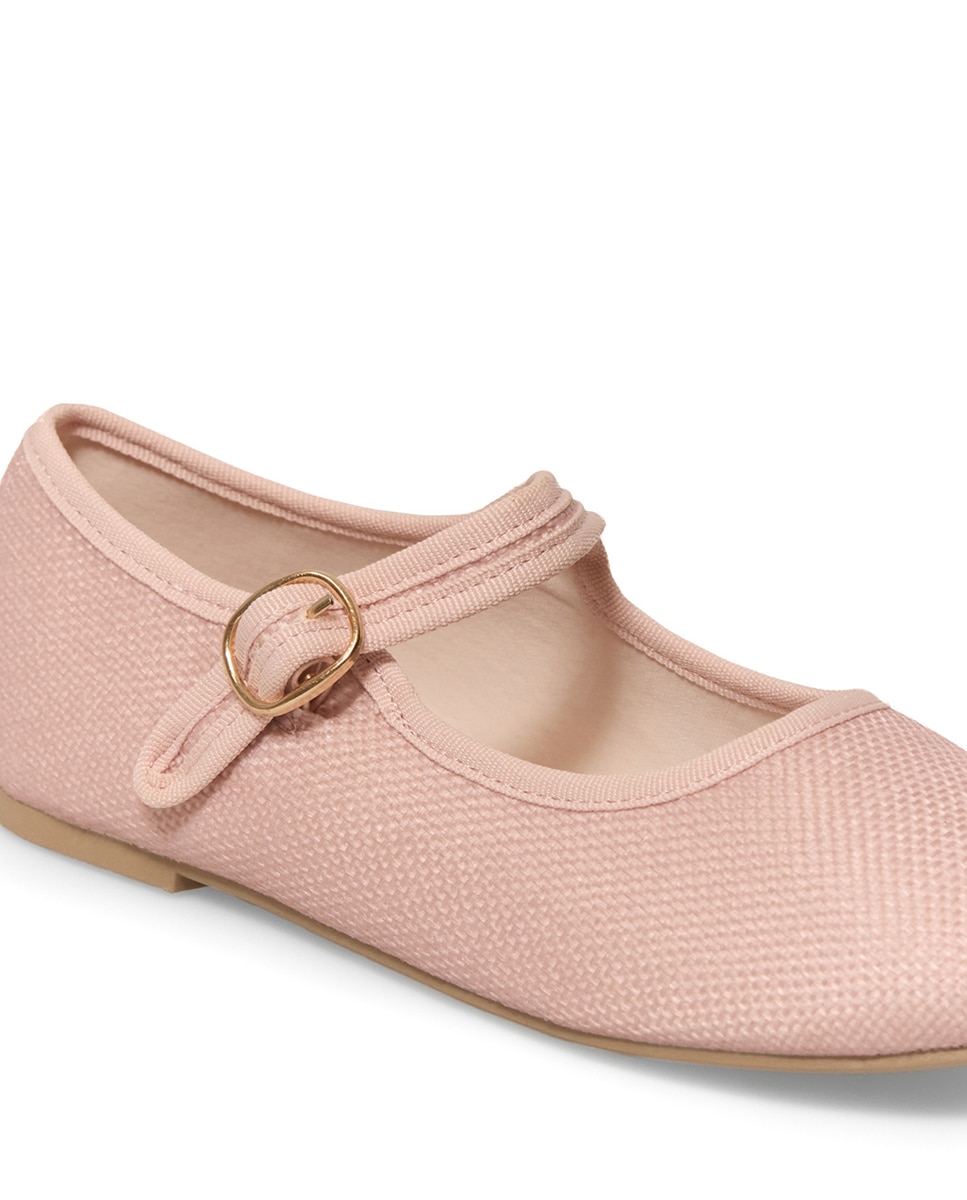 Sapatos de Presilha em Ráfia Sfera Rosa-4