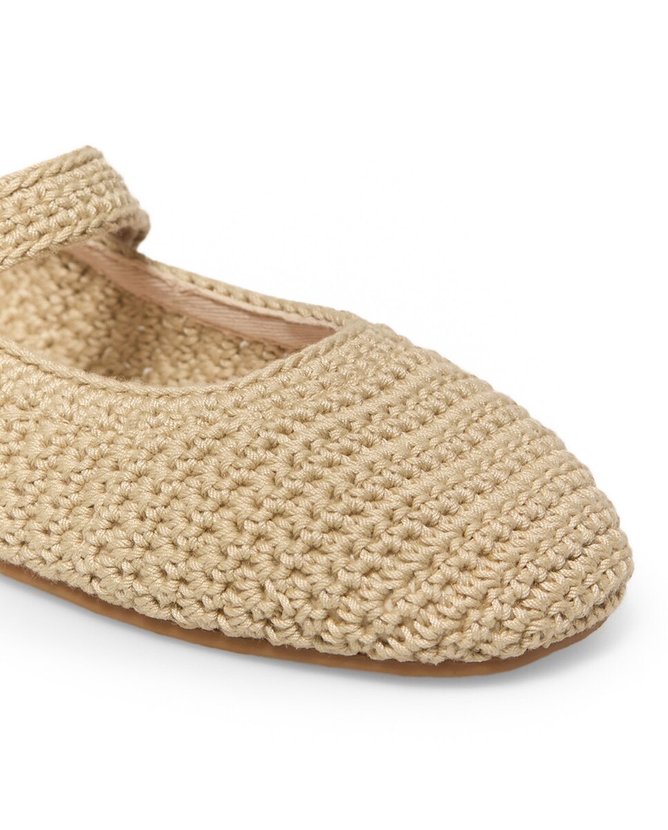 Sapatos de Presilha de Crochet Sfera Bege-4