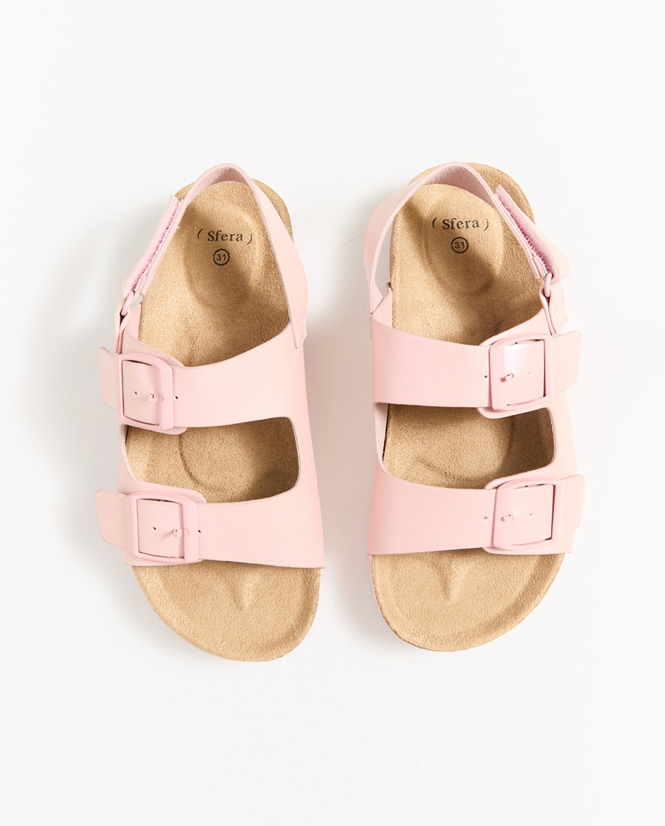 Sandálias Bio com Fivelas Rosa-2