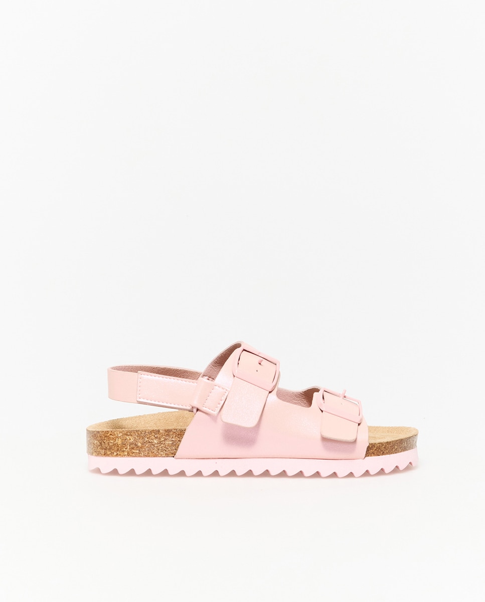 Sandálias Bio com Fivelas Rosa-3