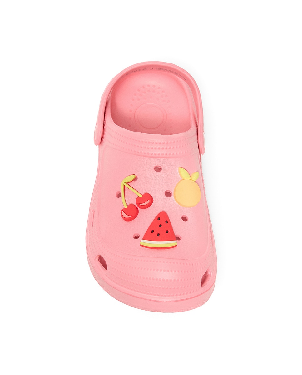 Mules com Pins Frutas Sfera Rosa-2