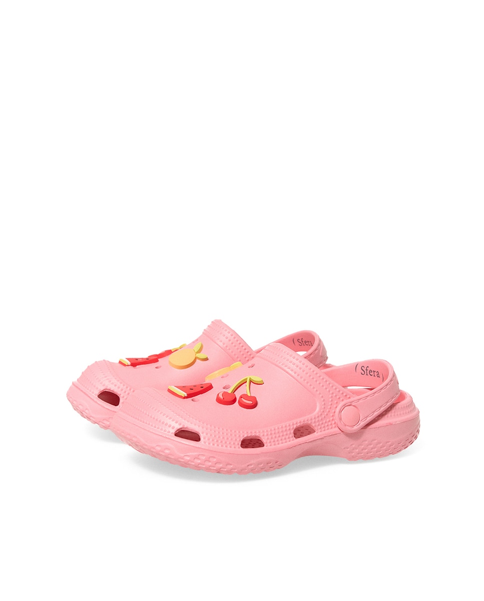 Mules com Pins Frutas Sfera Rosa-3