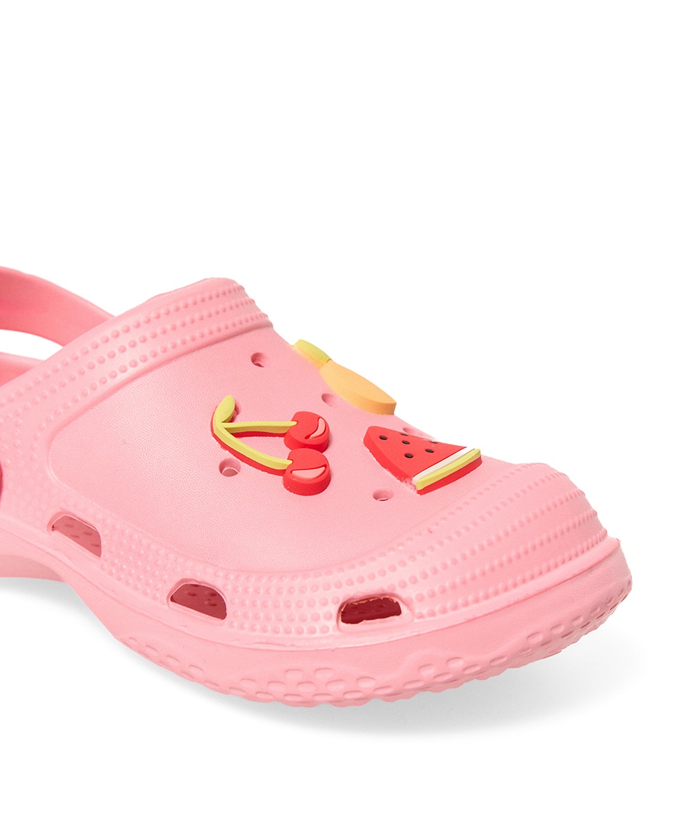 Mules com Pins Frutas Sfera Rosa-4