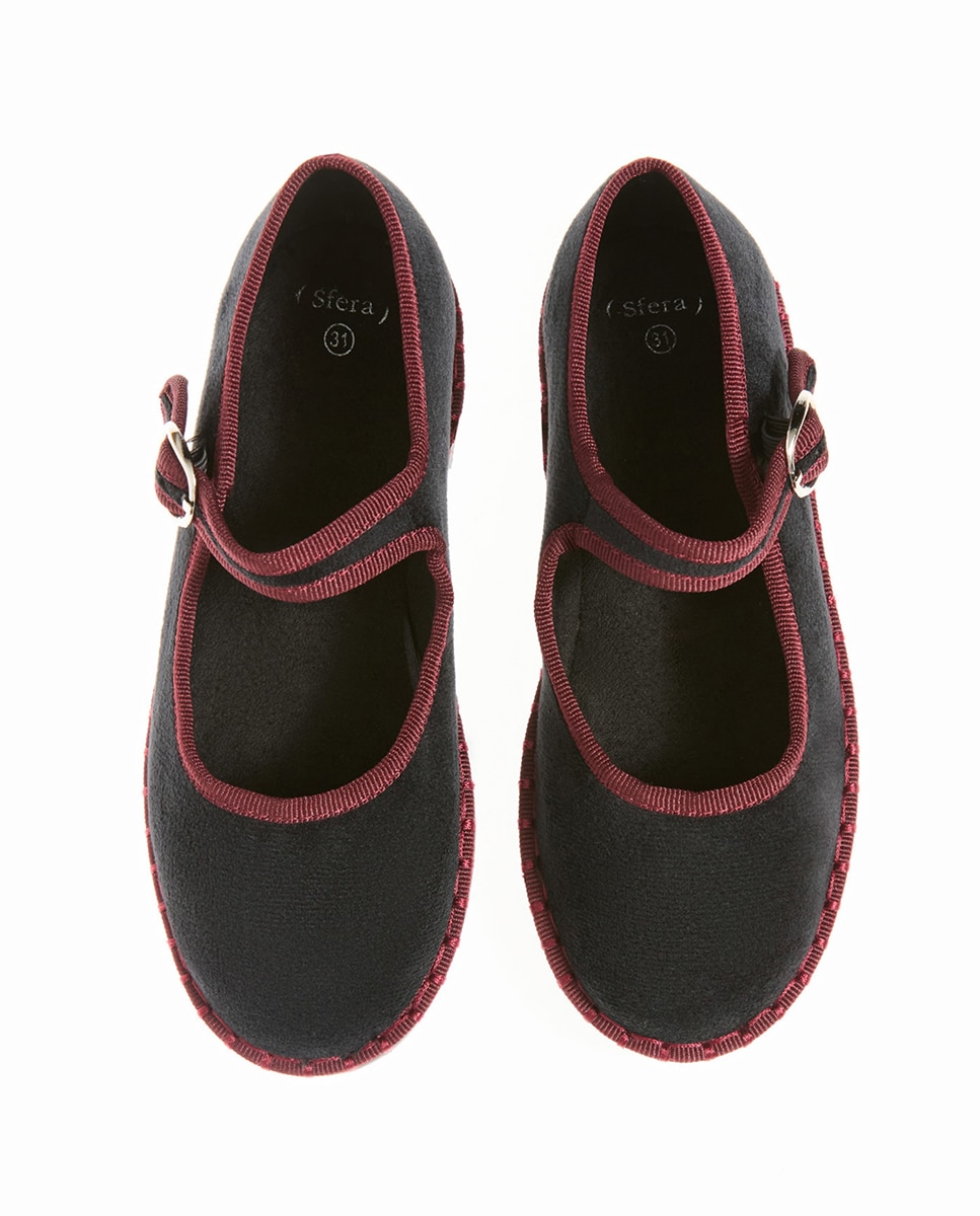 Sapatos de Presilha com Pesponto Sfera Preto-2