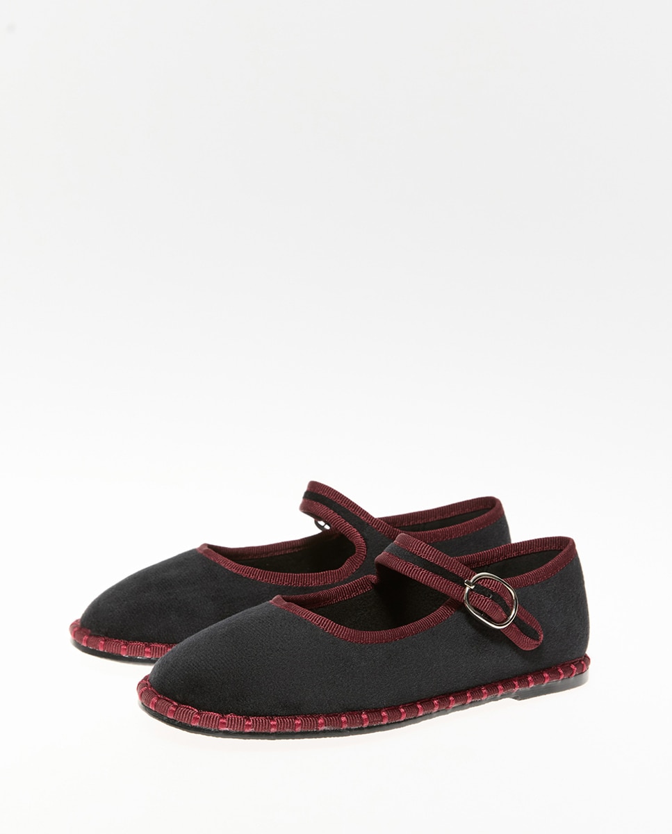 Sapatos de Presilha com Pesponto Sfera Preto-3