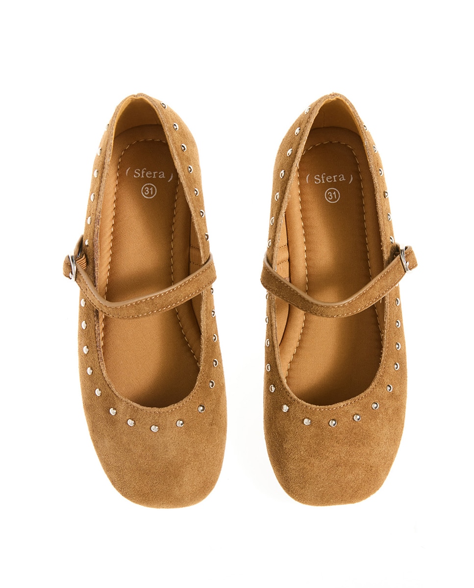Sapatos de Presilha em Croute com Tachas Sfera Toffee-2