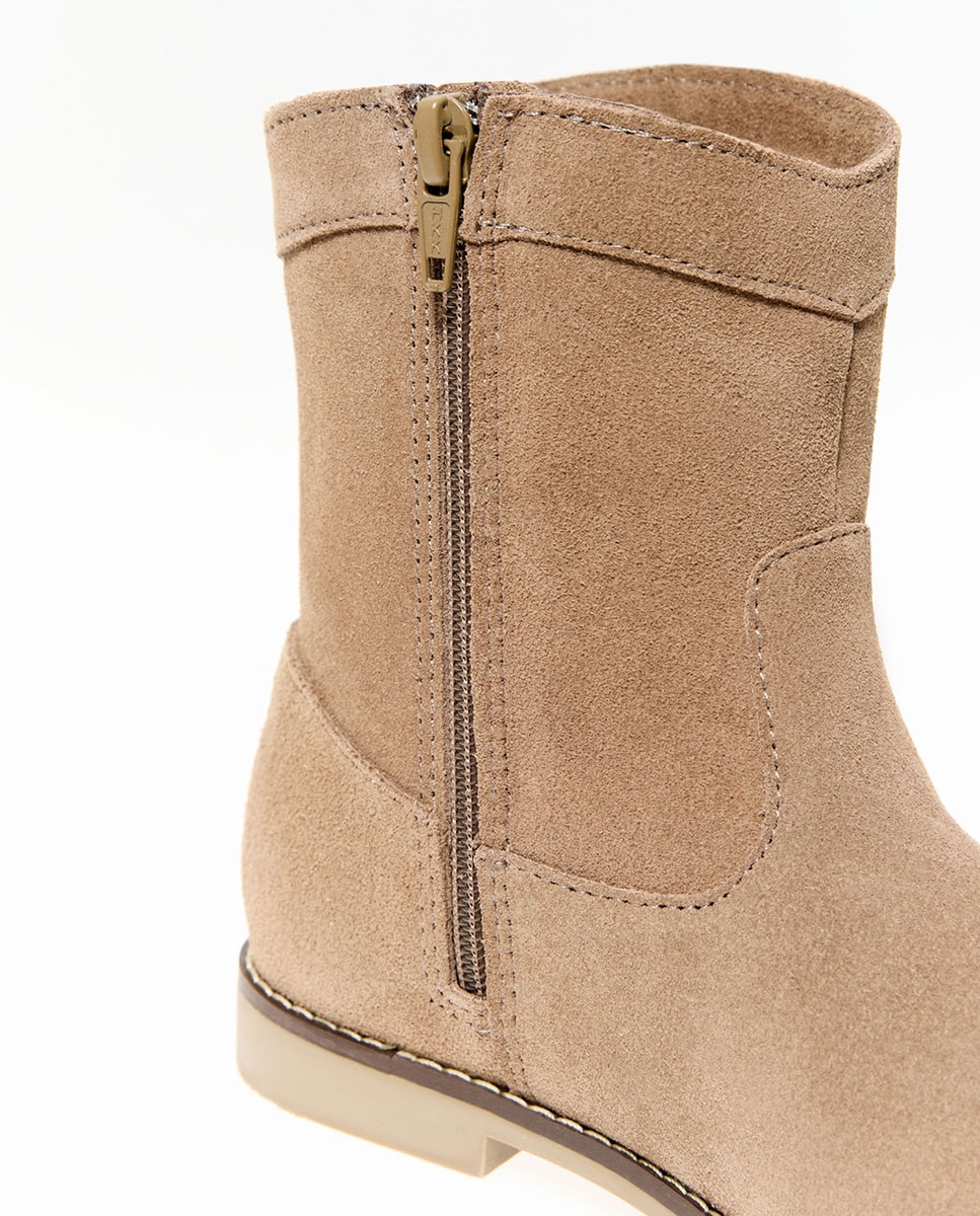 Botins em Pele com Franjas Toffee-5