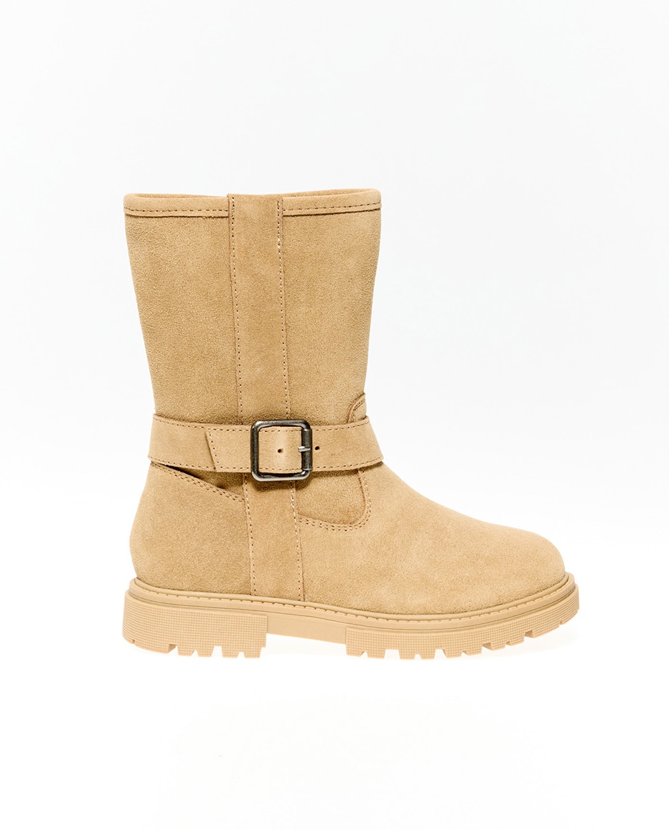 Bota media hebilla piel - Sfera - Toffee Toffee-1