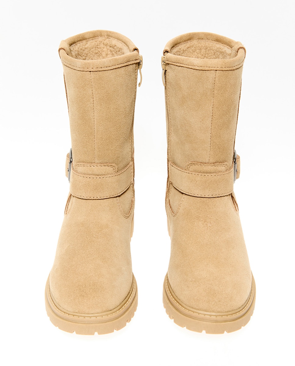 Bota media hebilla piel - Sfera - Toffee Toffee-2