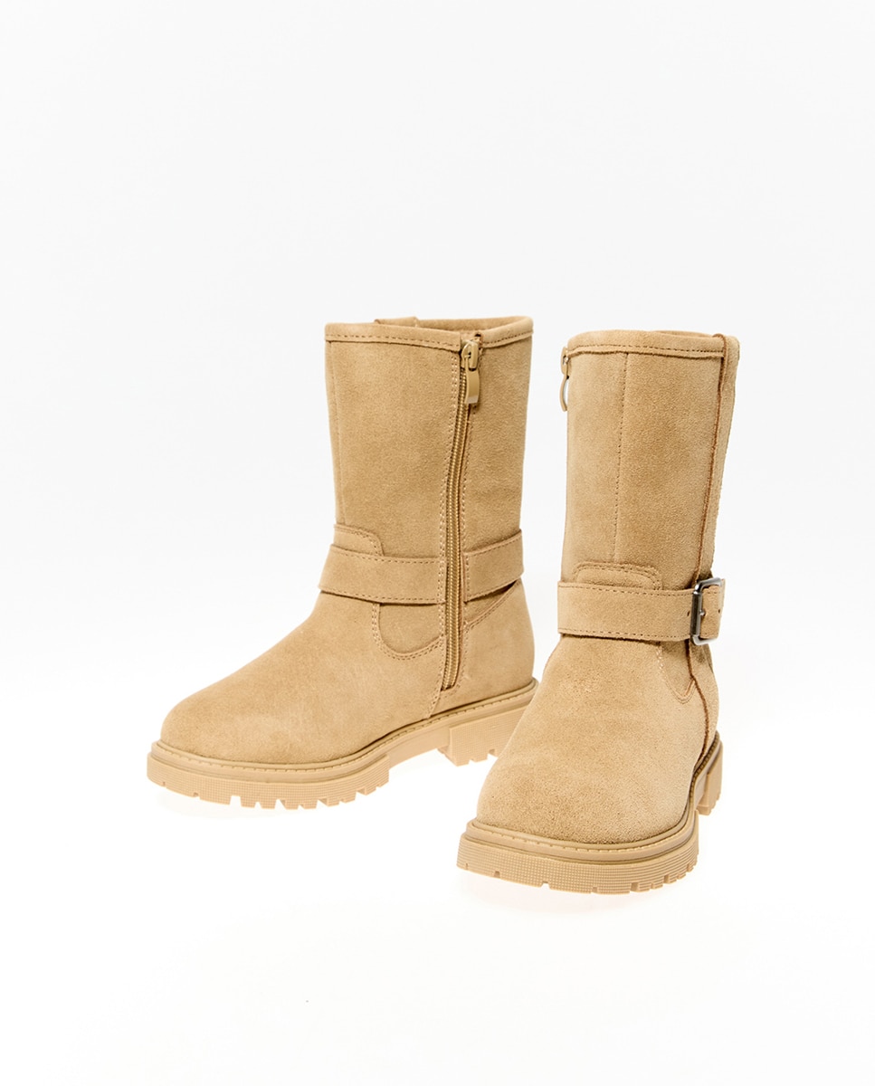 Bota media hebilla piel - Sfera - Toffee Toffee-3
