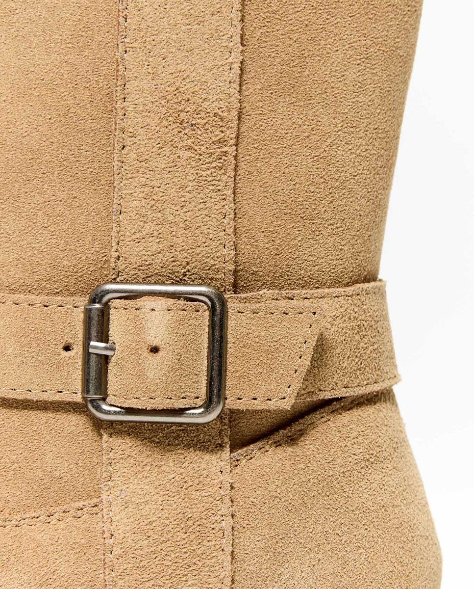 Bota media hebilla piel - Sfera - Toffee Toffee-5