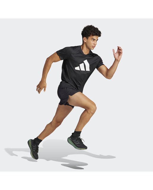 T-shirt de homem Run It adidas Preto-5