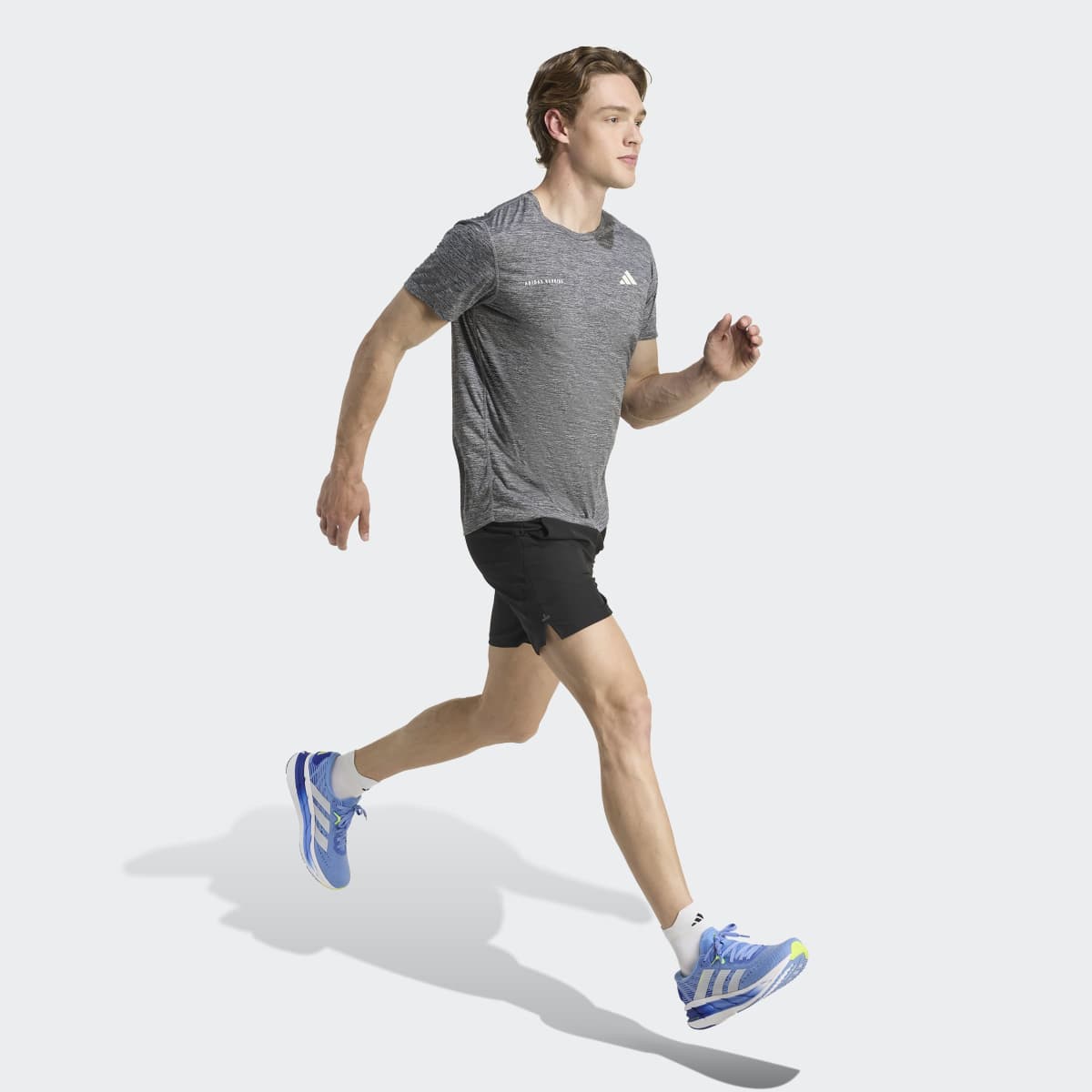 T-shirt de Homem Own The Run Melange Cinzento-3