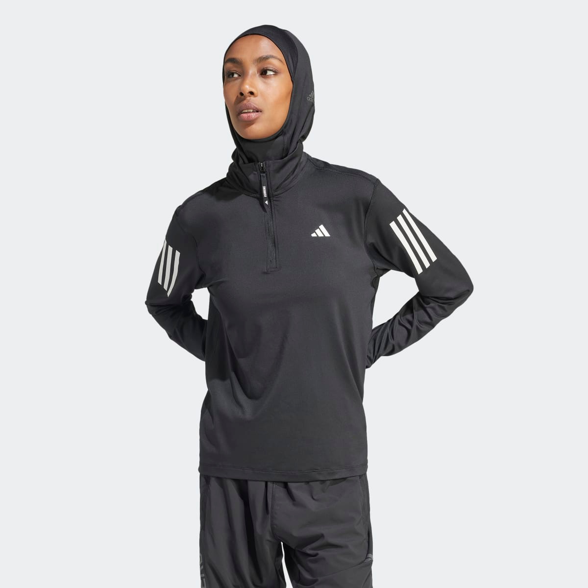 Sweatshirt de Mulher Own the Run Half-Zip Preto-1