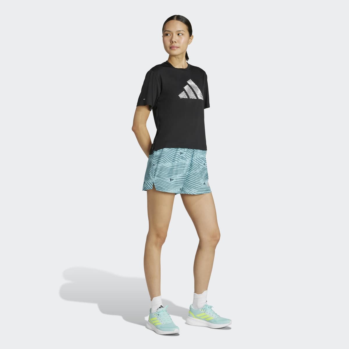T-shirt de Mulher Adi365 Running Essentials Brand Love Preto-5
