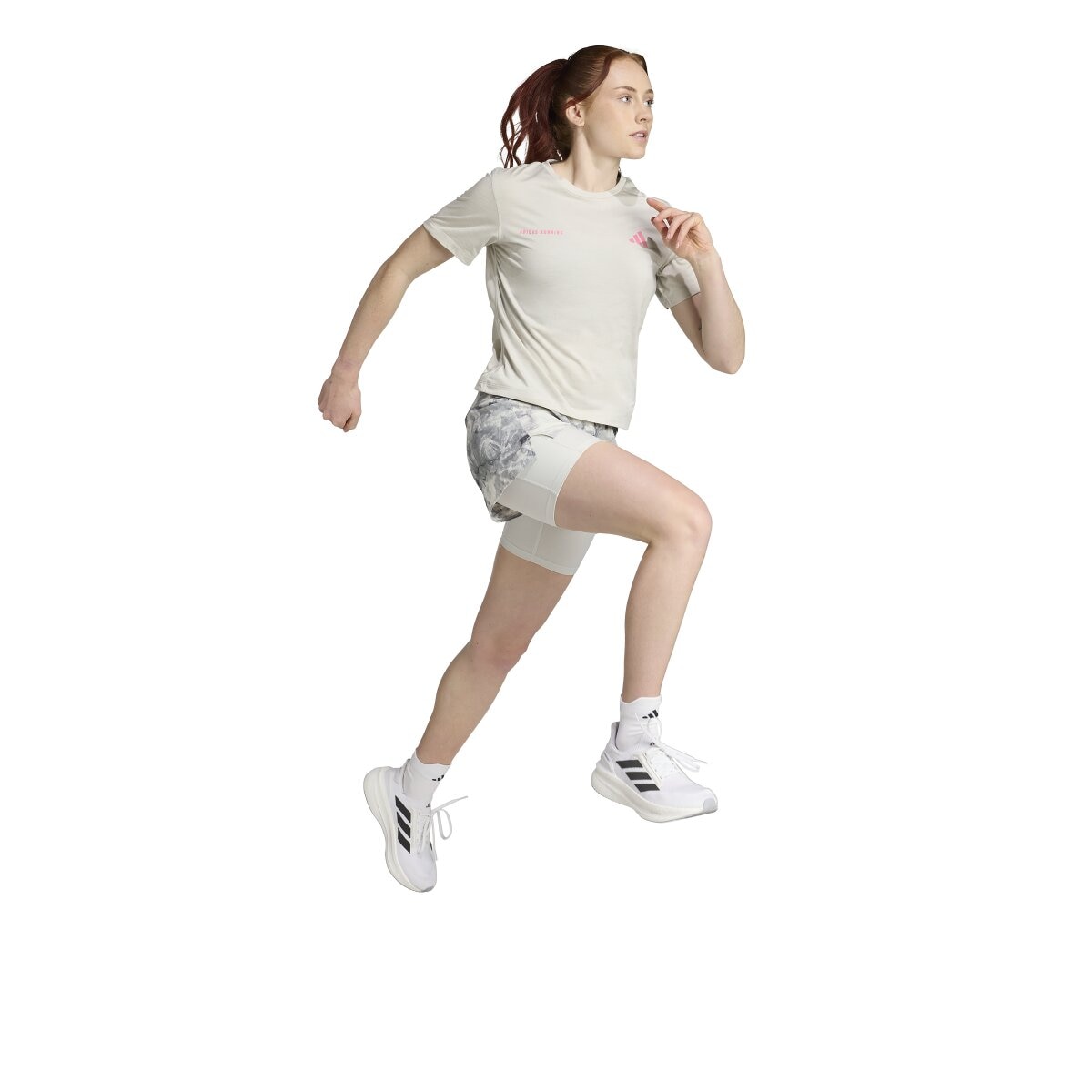 T-shirt de Mulher Own the Run Melange Cinzento-3