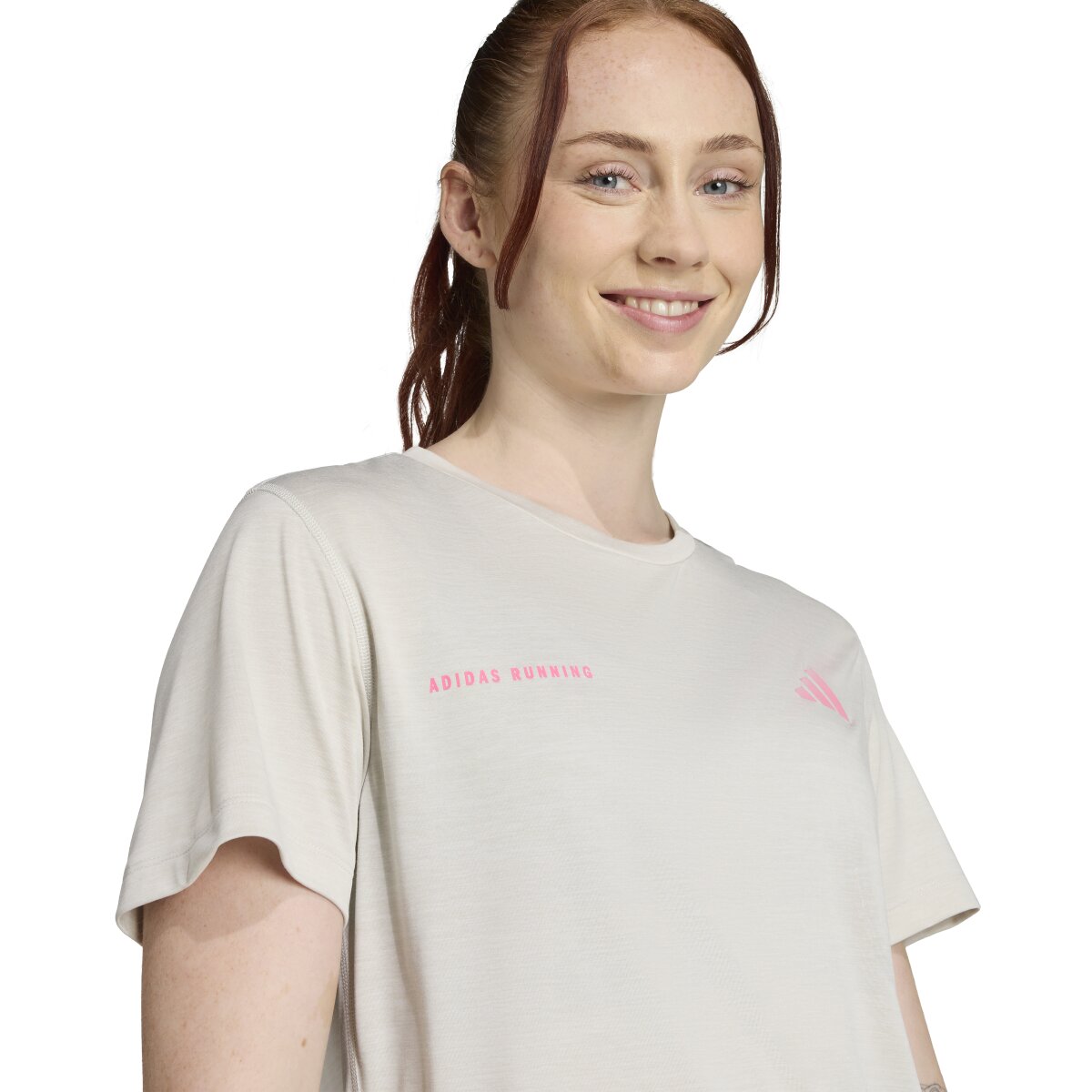 T-shirt de Mulher Own the Run Melange Cinzento-4