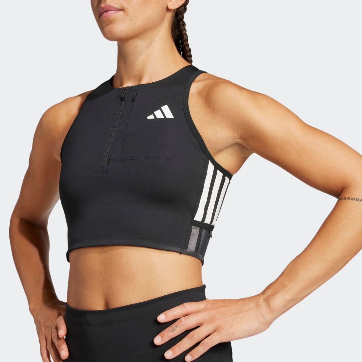 T-shirt de Mulher Adizero Crop Preto-3