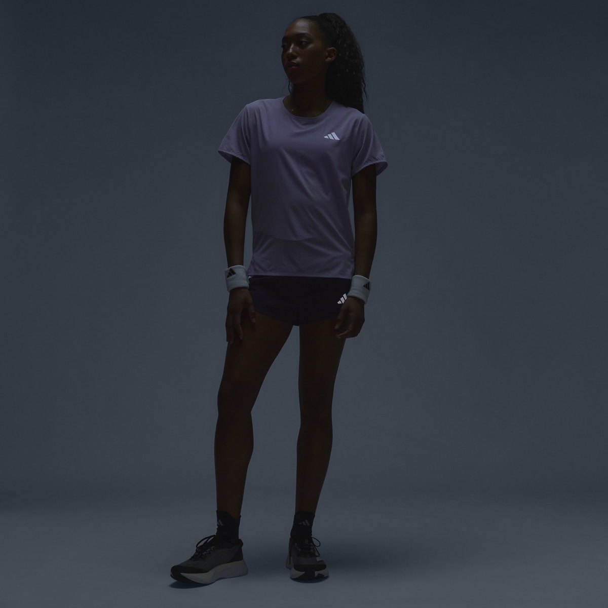 T-shirt de Mulher Adizero Train For Races Violeta-7